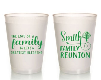 Family Reunion Cups, Family Tree, Event Cups Cups, Frosted Cups, Family Reunion Cups, Family Trip Cups, Frosted Cup, Party Cups, 1538