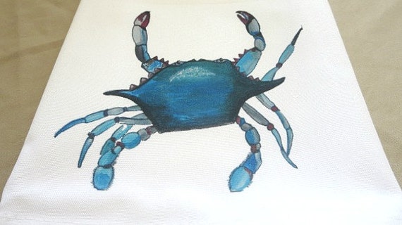 Blue Crab Hand Towel Beach Hand Towel Kitchen Towel