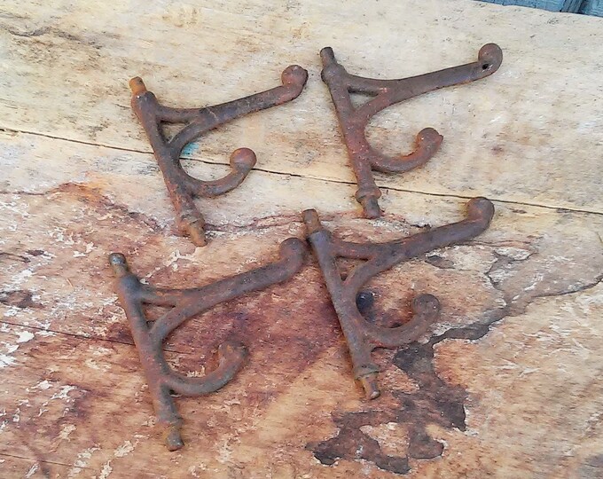 Vintage Metal Hooks - Set of 4 Hooks - FREE SHIPPING
