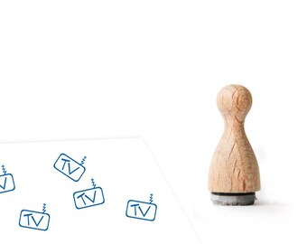 TV Rubber stamp, Television tiny rubber stamp, movie rubber stamp, cinema rubber stamp, film lovers rubber stamp, TV Series addicted,