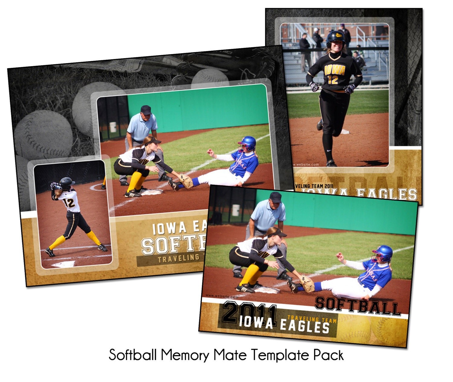 SOFTBALL PACK B Memory Mate Sports Photo Templates Digital