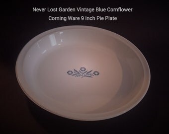 Blue Cornflower Pie Dish 9 Inch Corning Ware Vintage