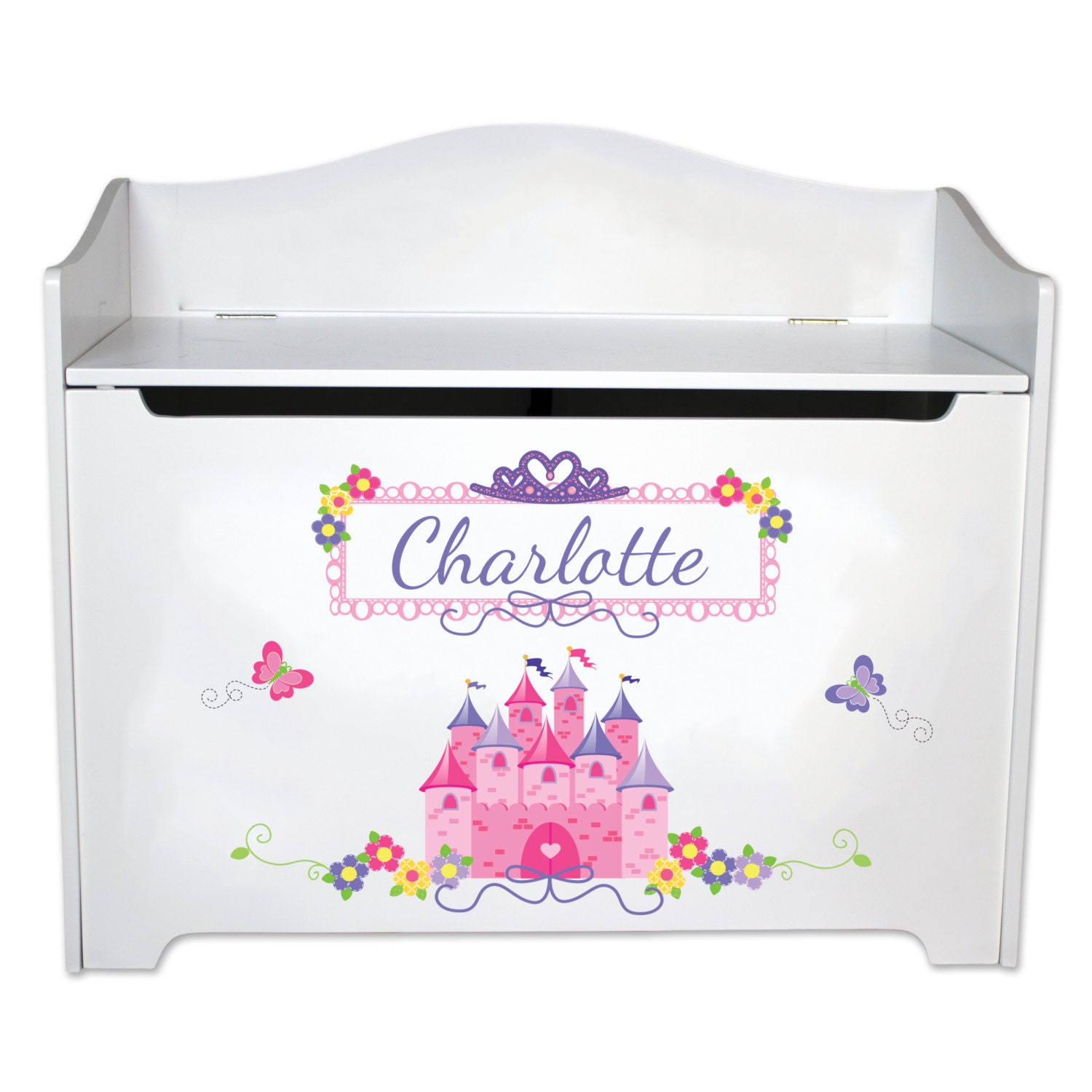 Girls Personalizeed Toy Box Kids Toybox Bench Toy by MyBambino