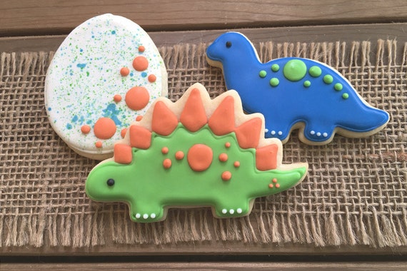 Dinosaur Cookies // Dinosaur Party Favors // Dinosaur Sugar Cookies