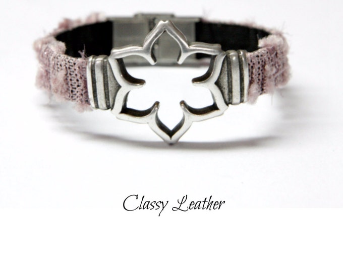 Cotton candy pink leather bracelet,fun bracelet,women bracelet,cool bracelet,trendy bracelet,unique bracelet,friend gift,cotton candy lover