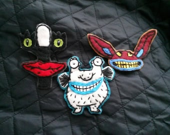 Aaahh!!! Real Monsters felt brooches