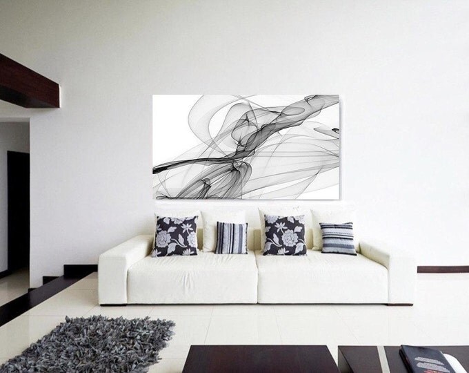 Abstract Black and White 18-21-31. Contemporary Unique Abstract Wall Decor, Large Contemporary Canvas Art Print up to 72" by Irena Orlov