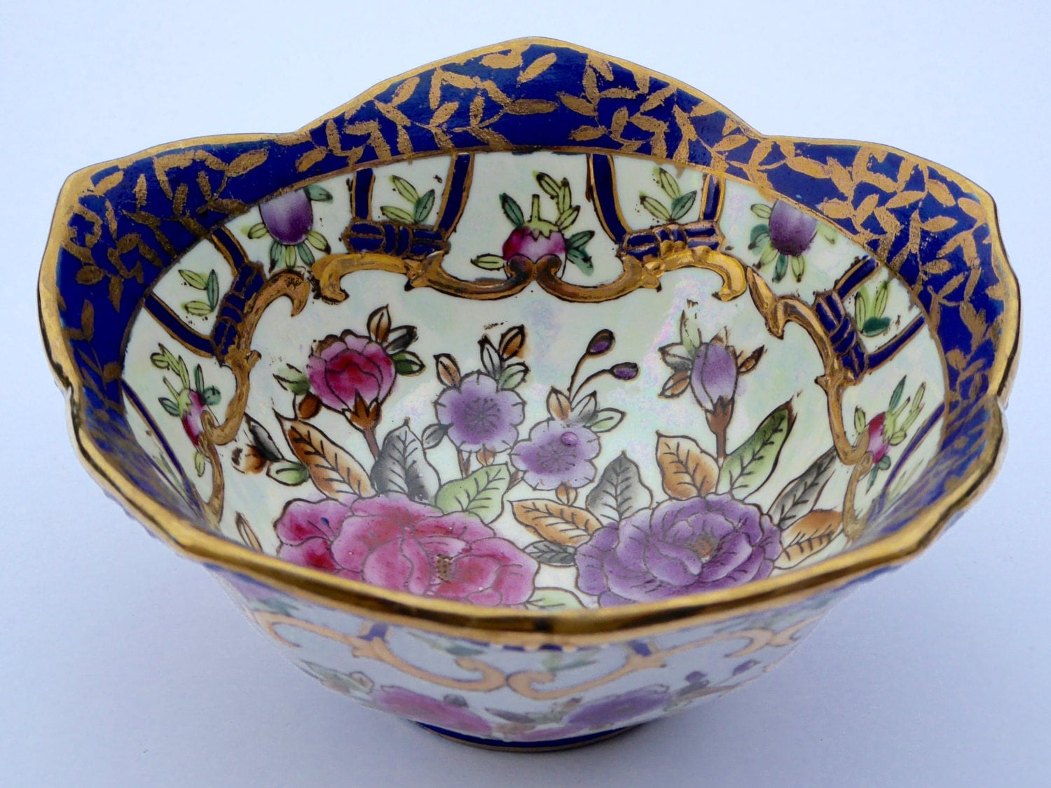 Victorian Chinese Ornate Rice Bowl Vintage Bowl by BiminiCricket