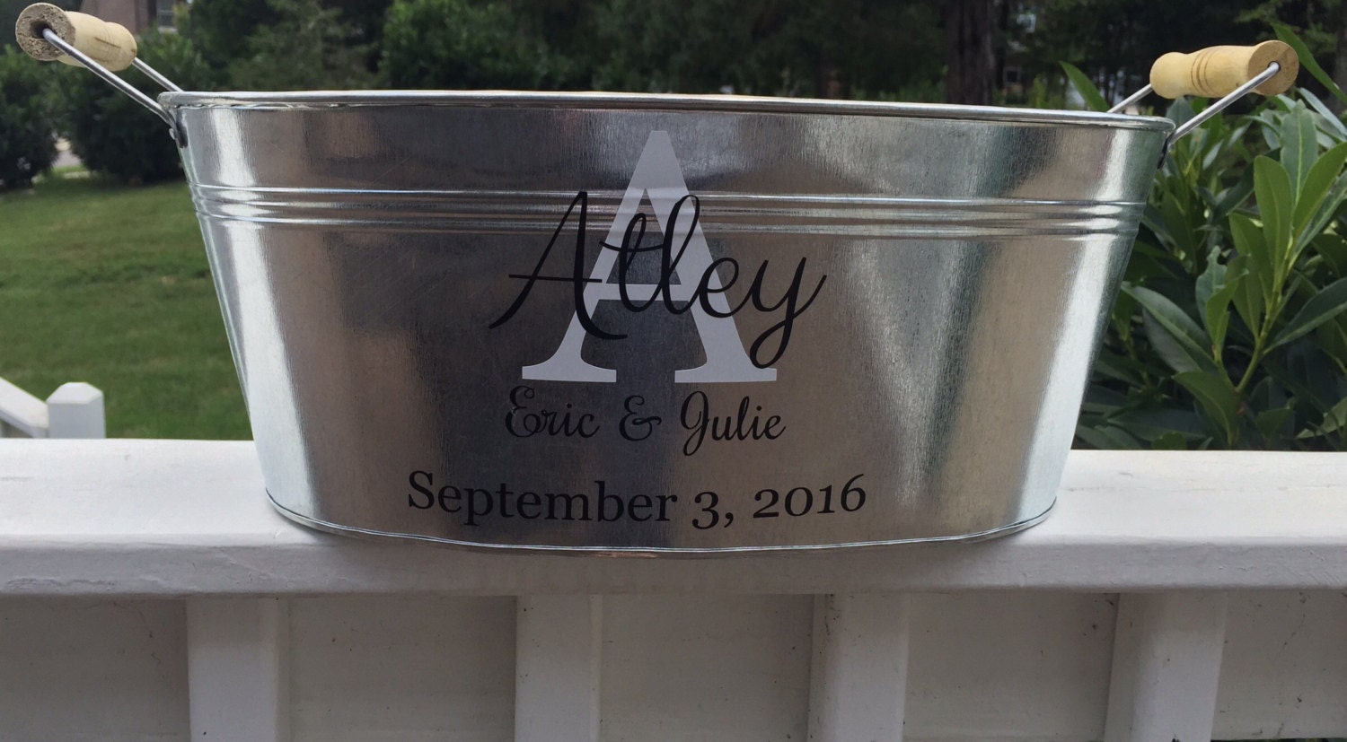 Ice bucket galvanized personalized bucket party cooler