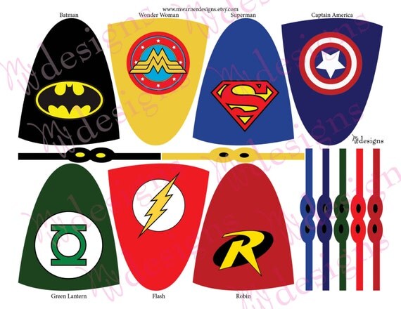 Superhero Lollipop Capes And Masks Superhero Party INSTANT