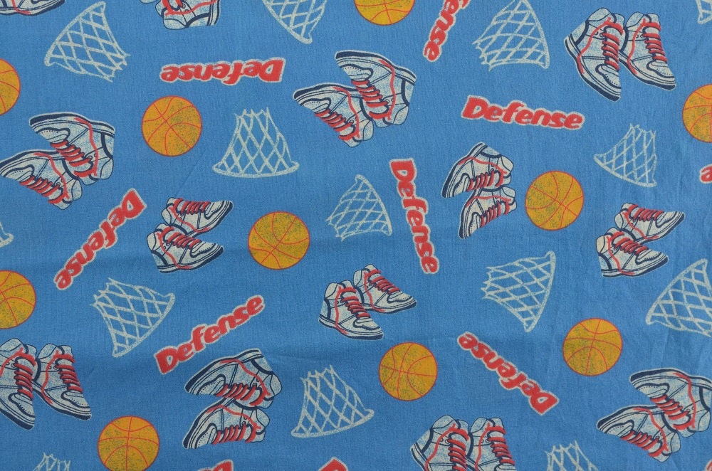 Basketball Fabric Sports Fabric Cotton Quilting Fabric Etsy