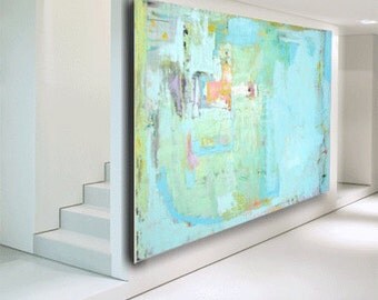 abstract painting blue painting blue abstract art original painting "custom painting" fine art painting 60 x 40 huge art by Cheryl Wasilow