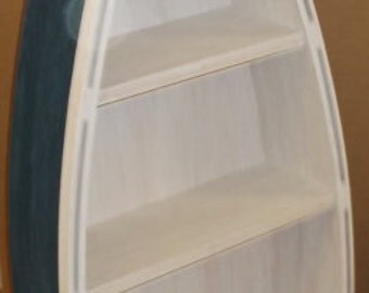 5 foot blue row Bookshelf Bookcase shelves skiff schooner canoe nautical Dorey kids room wooden boat shelf Beach decor Photo propp Nursery
