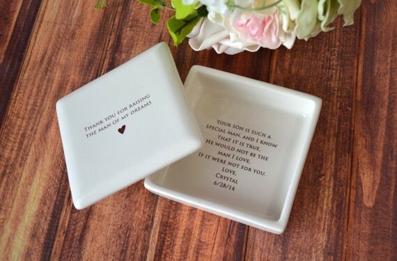 Unique Mother of the Groom Gift - Square Keepsake Box - Today a Groom, Tomorrow a Husband, Forever Your Son -Gift Boxed and Ready to GIve
