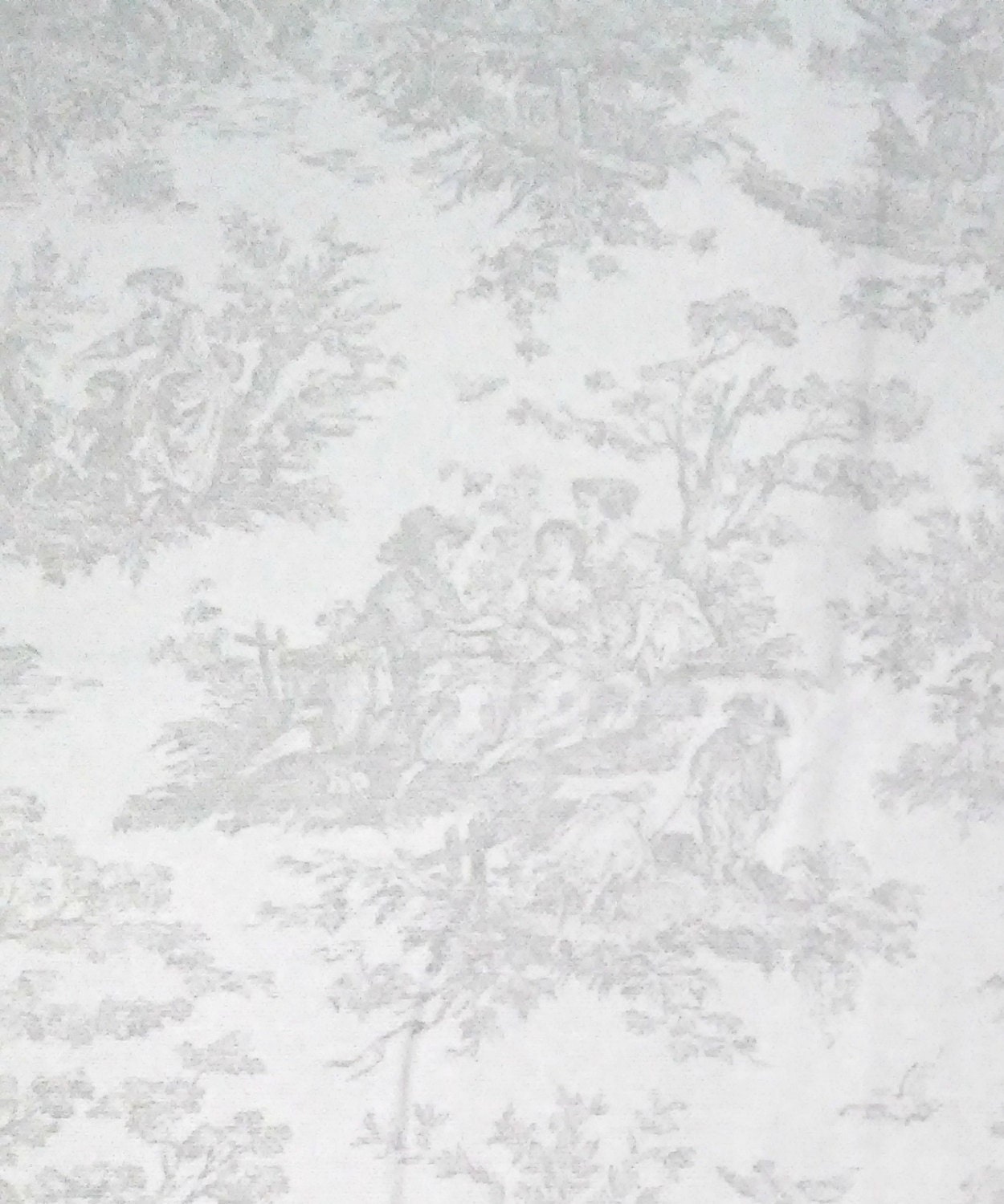Jamestown toile fabric/gray/white/french by SewCraftyMeSC on Etsy