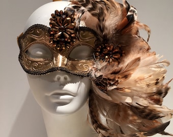 Gold Mask for Masked Ball- Save Venice -Masquerade Mask- Costume party mask- Purim- Masquerade Ball- Mardi Gras Mask-Masked Ball- Gold Masq