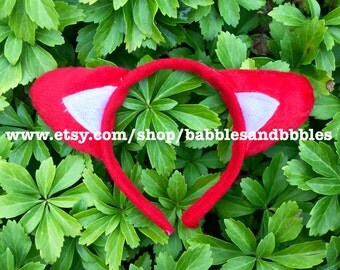 Comfortable Red Fox Ears - Red Dog Ears Headband Halloween Costume - Fox Ears - Fox Costume - Cat Ears - Dog Costume - NEXT DAY SHIPPING