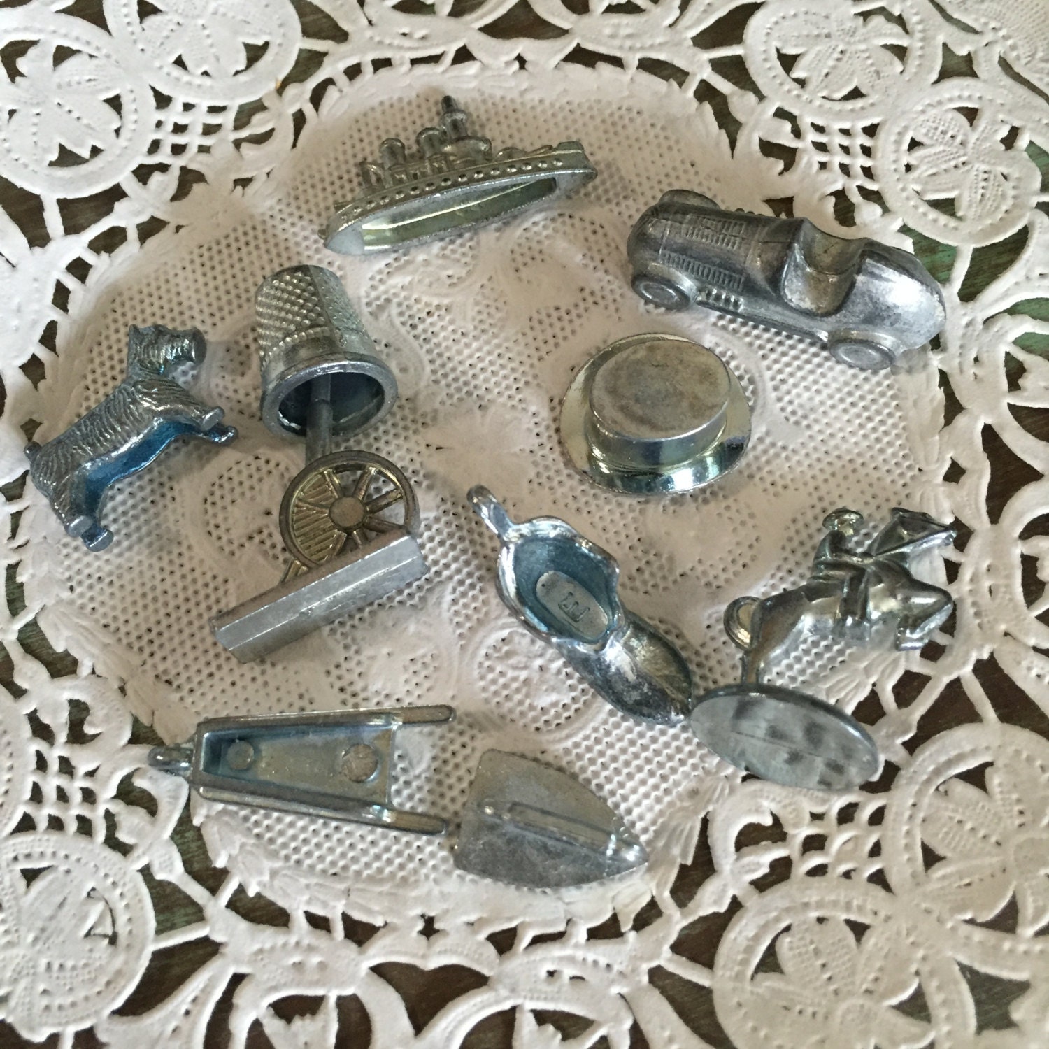 10 Monopoly Game pieces / Monopoly Game tokens for by TheBrownPear