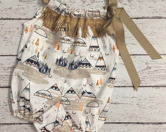 Indian Sunsuit Fringe Bubble Romper