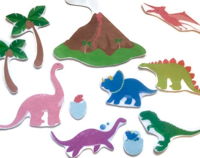 Dinosaur Felt Board Story - Toddler Quiet Book Pieces, Montessori Toy, Pretend Play Felt Board Set, Waldorf Toy, Sensory Board, Busy Board