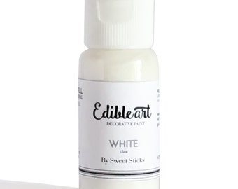 White 15ml- Edible Art Paint by Sweet Sticks for cake, cookie, & confectionery decorating
