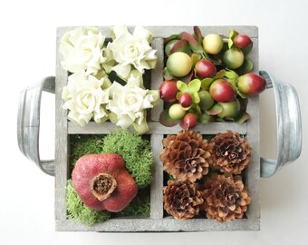 ON SALE! Floral Arrangement, Specimen Box, Natural Decoration, Modern Floral, Flower Box, Woodland Decor, Gift for Her, Gift Under 50