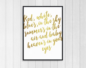 Lana Del Rey National Anthem Gold Foil Digital Print