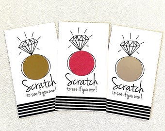 bridal shower game - scratch off cards - Black/White - hipster modern wedding