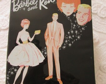 Black suitcase "Barbie and Ken" Doll / Vintage black suitcase "Barbie"