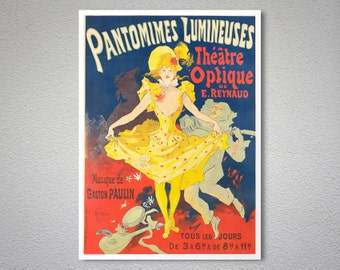 Pantomimes Lumineuses by Jules Cheret - Poster Paper, Sticker or Canvas Print