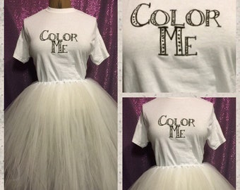 Color me color run embroidered shirt and tutu
