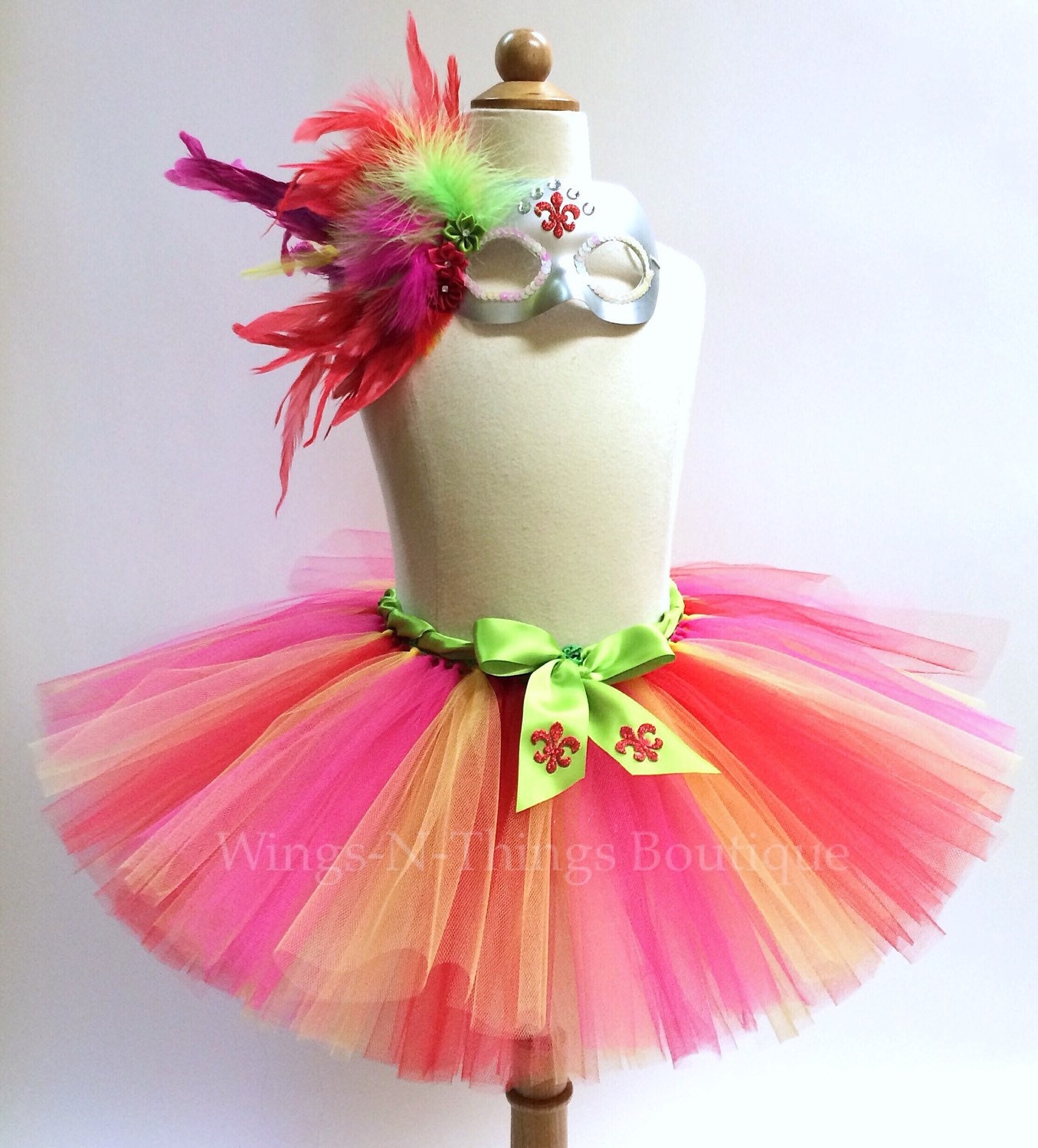 Adult Mardi Gras Costume Tutu Skirt 2pc Set W By Wingsnthings13 