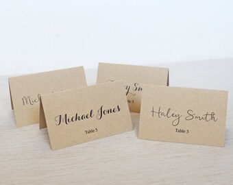 Kraft Place Cards, Rustic Wedding Place cards, Wedding Place Cards. Escort Cards, Kraft Paper Wedding Place cards