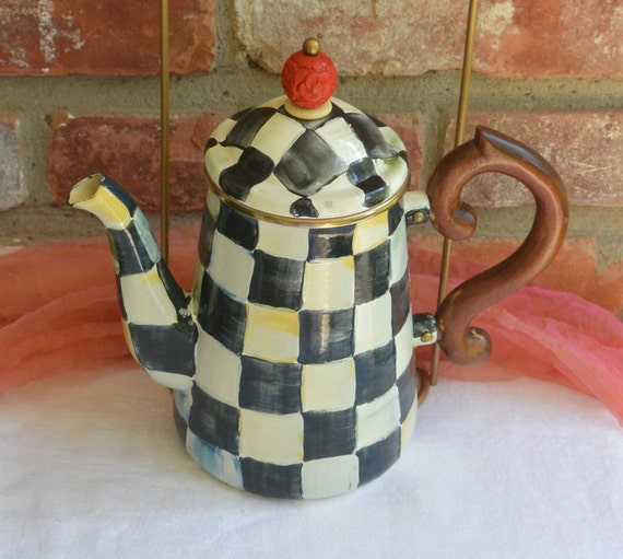 1985 McKenzie-Childs Coffee Pot Authentic Victoria and