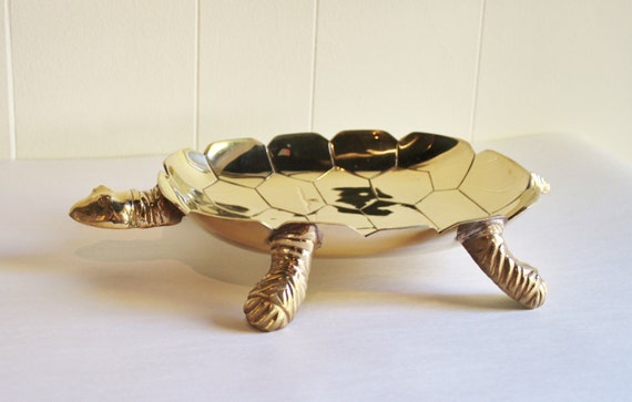 Vintage Large Brass Turtle Shell Bowl 3148