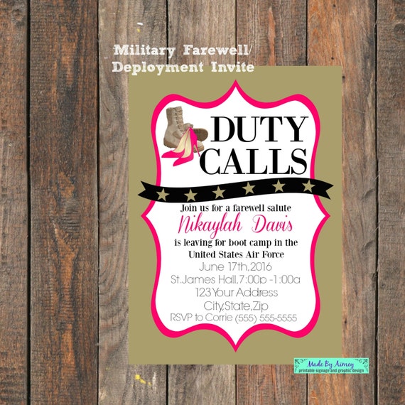 Military Farewell Party Invitations 8