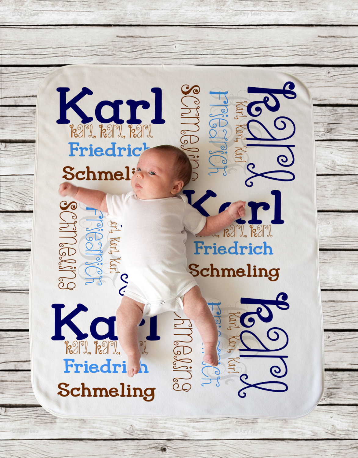 Personalized baby blanket Receiving blanket by DJammarMaternity