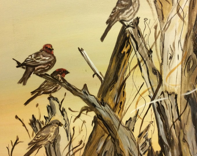 Birds on the Beach - acrylic painting on canvas