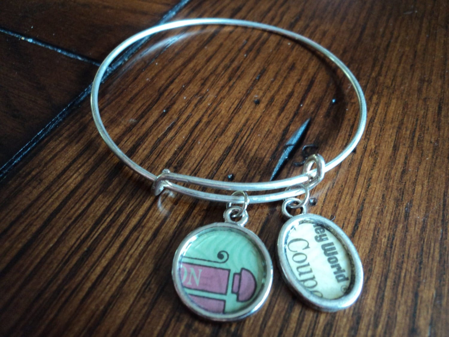 Vintage Disney ticket bangle bracelet