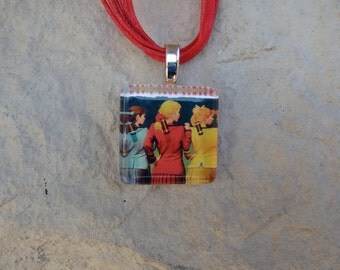Broadway Musical Heathers Glass Pendant and Ribbon Necklace