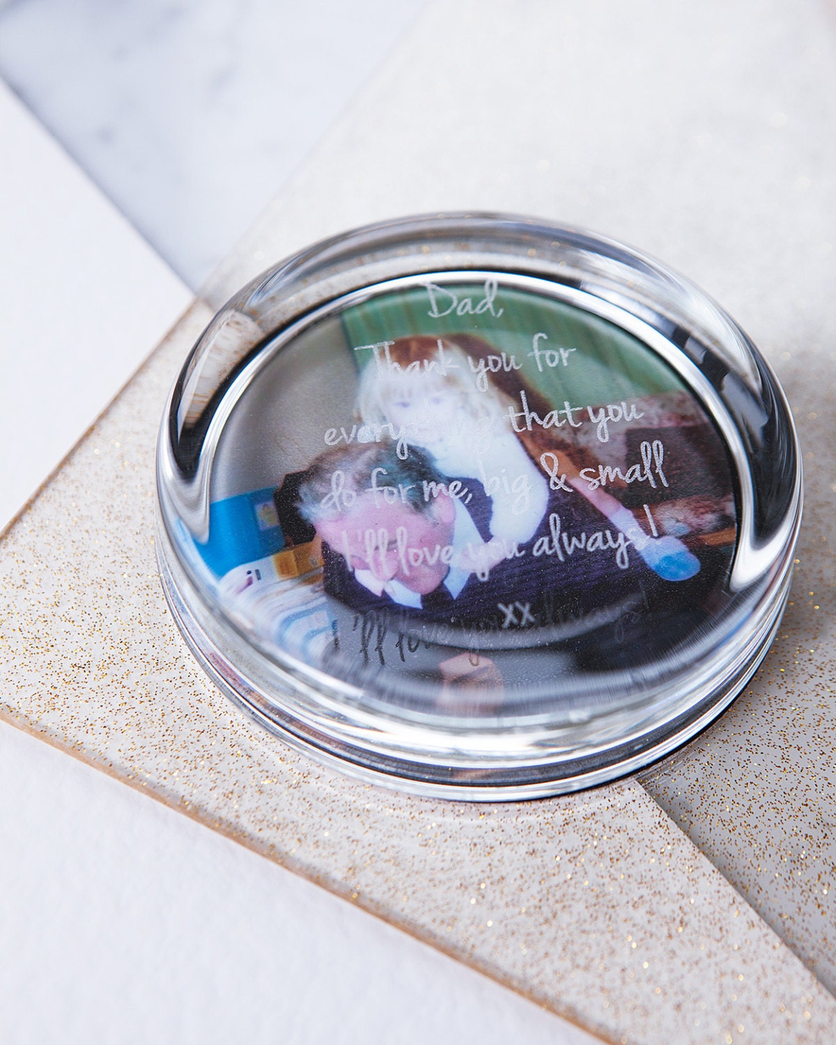 Engraved Message Paperweight Gift for Teacher Personalised