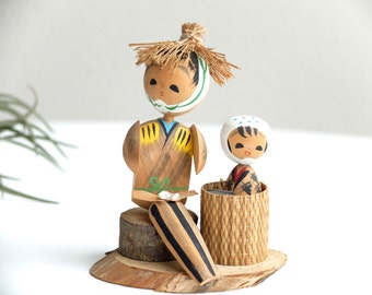 Vintage Japanese Kokeshi wood doll, Japanese doll