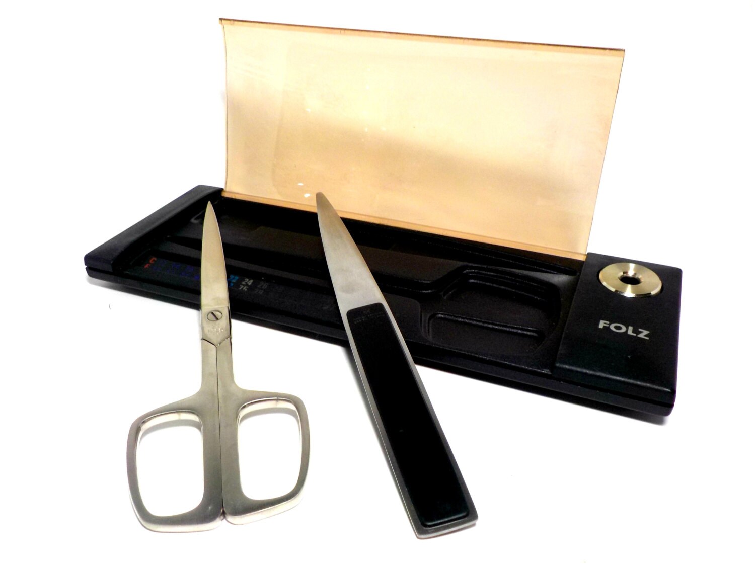 Desk Set Letter Opener Scissors Folz of Germany Inoxidable