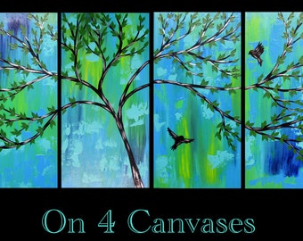 Green Wall Art large tree painting wall art red green hills blue sky modern Green Wall Art large tree painting wall art red green hills blue sky modern