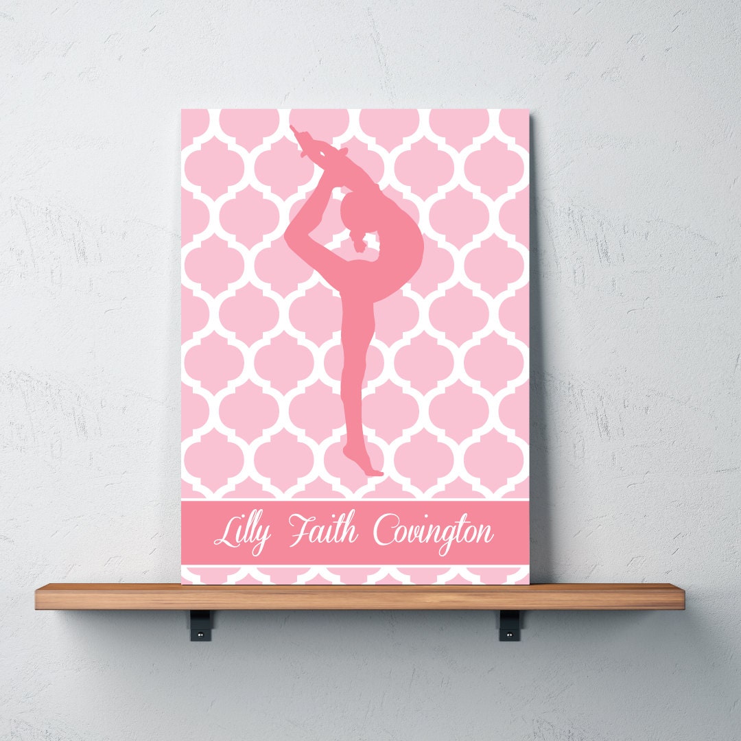 Girl's Gymnastics Bedroom CANVAS Gymnastics Wall Art
