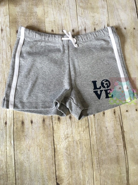 cute gym shorts gymnatics love by TamBowsbowtique on Etsy