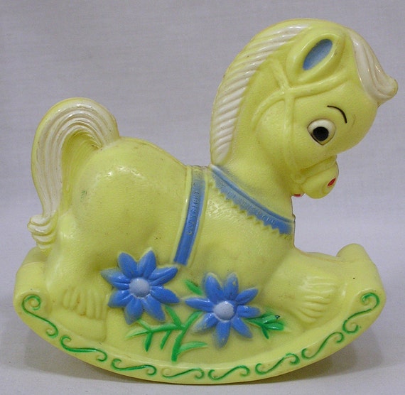 vintage plastic rocking horse