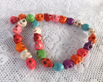 Skull beads 30 Color Skull Beads 13x10mm Mixed Color beads