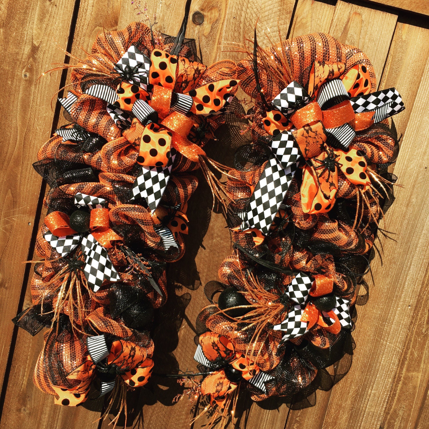 Halloween wreath Halloween swag holiday wreath by LaFeteDecor