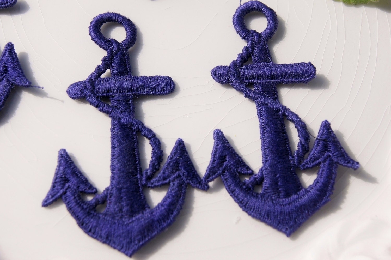 Navy Anchor Nautical Applique Vintage Embroidered Applique